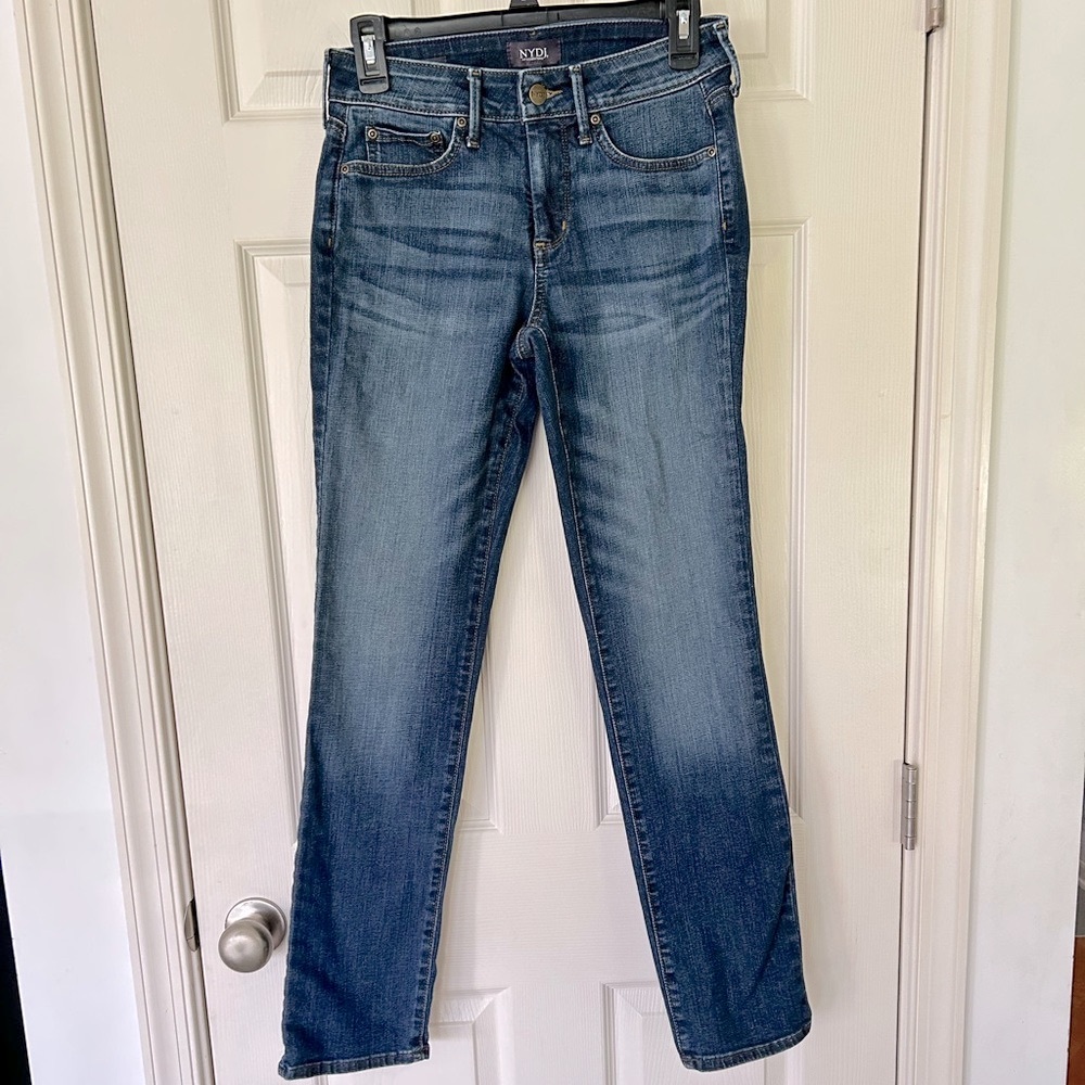 NYDJ Classic Indigo Sheri Slim Straight Leg Jeans